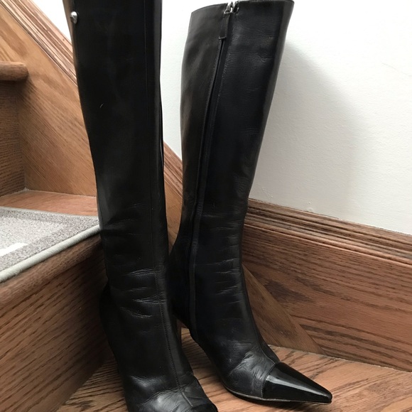 Chanel black leather boots - Picture 2 of 5
